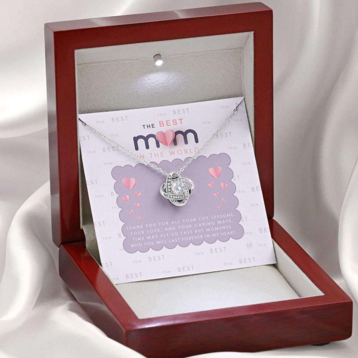 Mom Necklace, Gift For The Best Mom In The World On Mother’S Day With Pink Paper Heart Necklace Gifts for Mother (Mom) Rakva