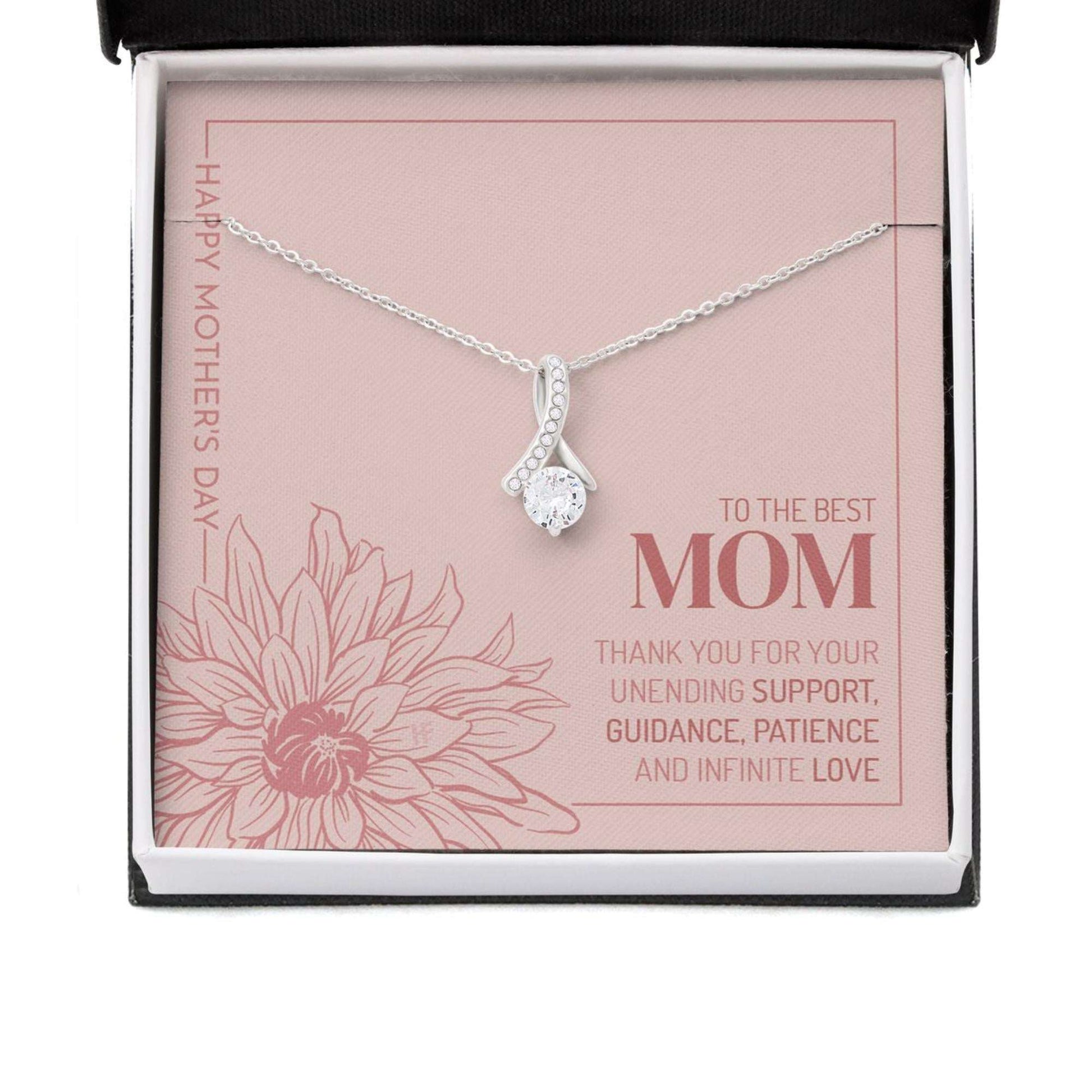 Mom Necklace, Gift For The Best Mom On Mother’S Day With Lined Drawing Flower Forever Love Necklaces Gifts for Mother (Mom) Rakva