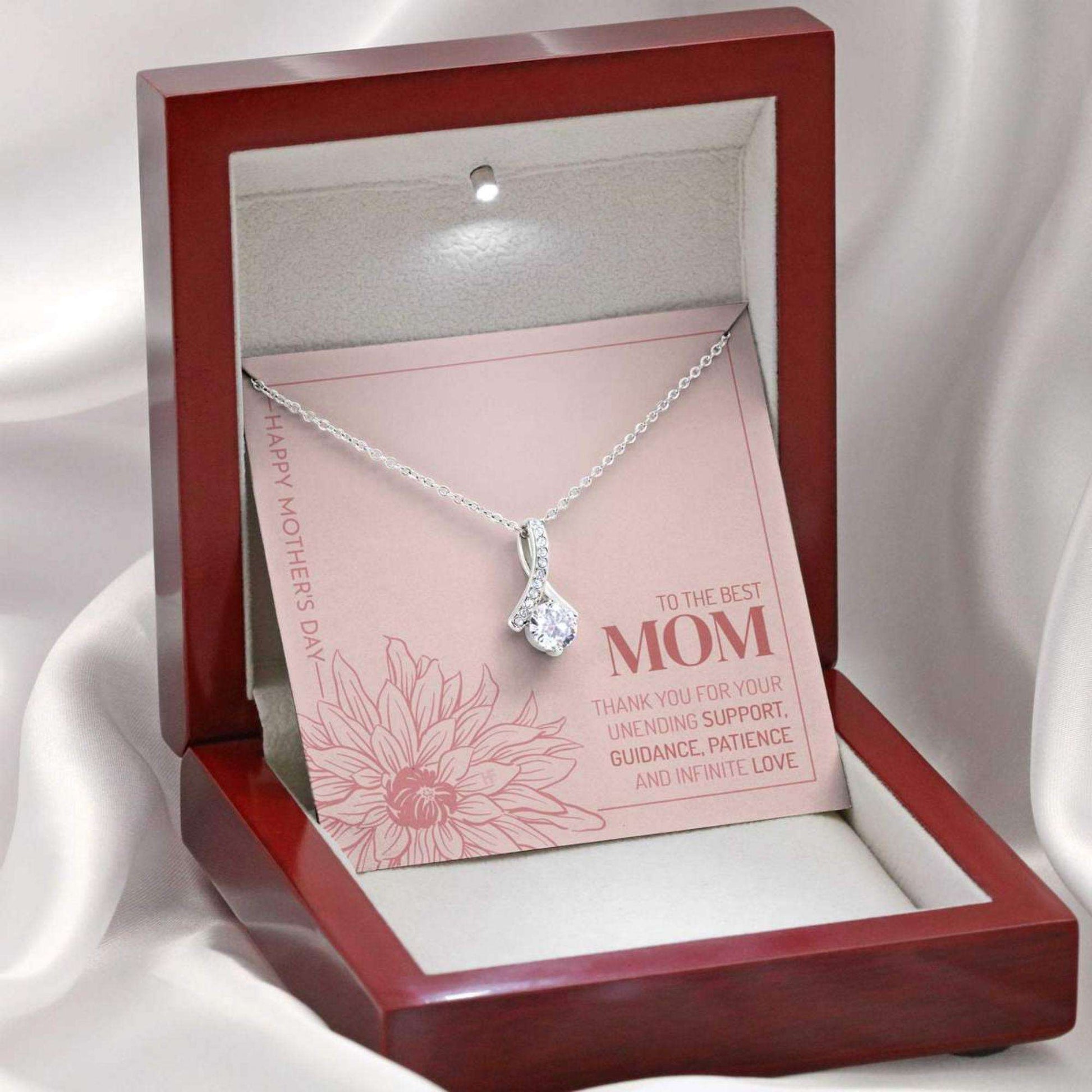 Mom Necklace, Gift For The Best Mom On Mother’S Day With Lined Drawing Flower Forever Love Necklaces Gifts for Mother (Mom) Rakva