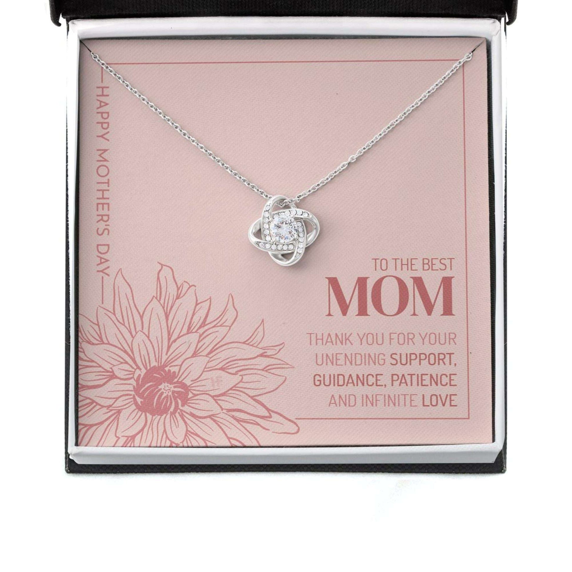 Mom Necklace, Gift For The Best Mom On Mother’S Day With Lined Drawing Flower Love Knot Necklaces Gifts for Mother (Mom) Rakva