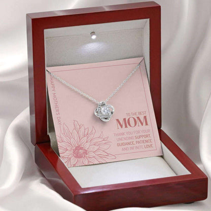 Mom Necklace, Gift For The Best Mom On Mother’S Day With Lined Drawing Flower Love Knot Necklaces Gifts for Mother (Mom) Rakva