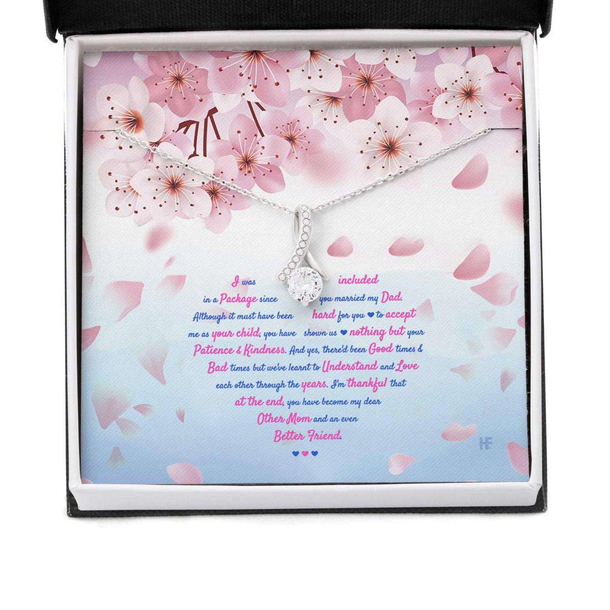 Mom Necklace, Gift For Your Bonus Mom On Mother’S Day With Cherry Blossom Necklace Gifts for Mother (Mom) Rakva