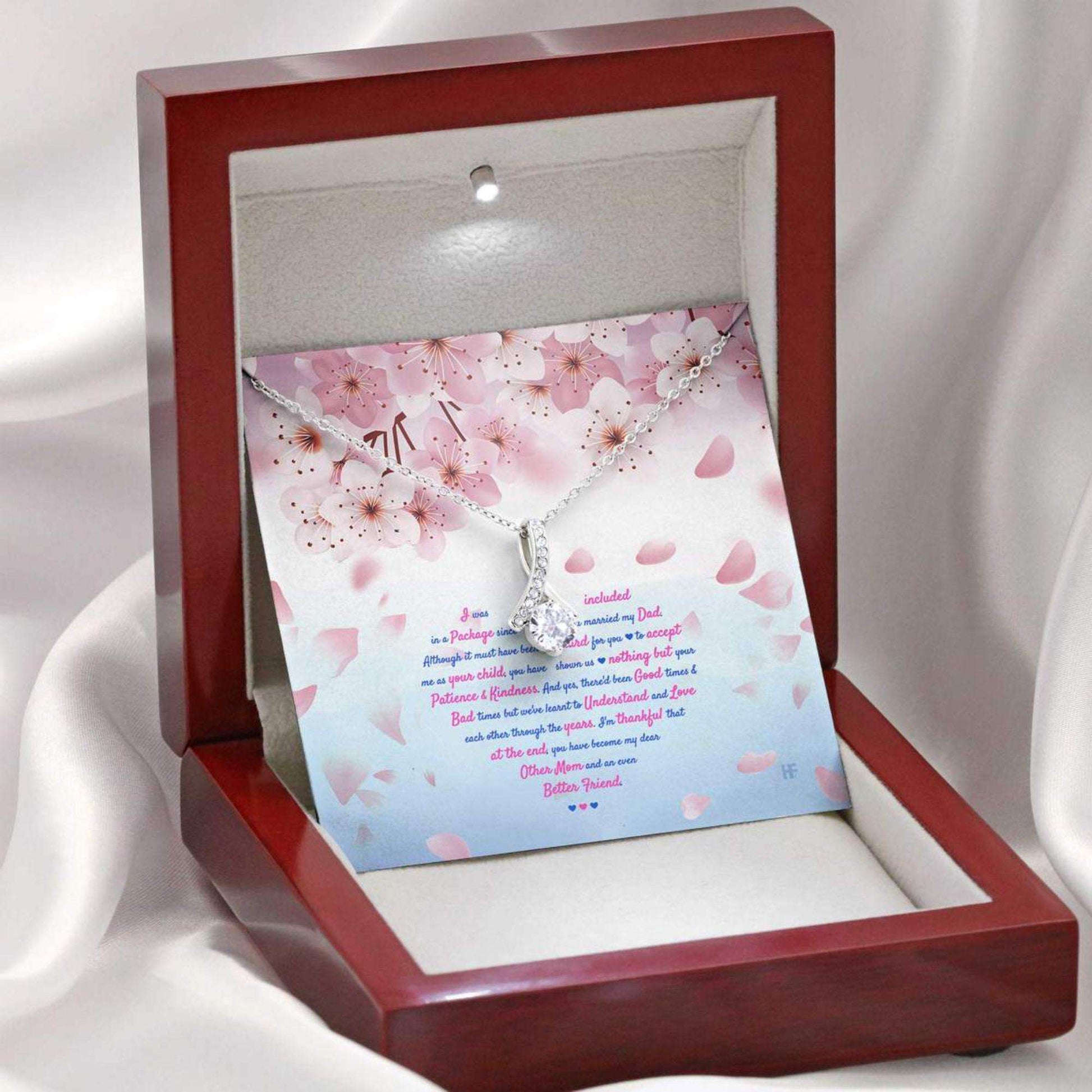 Mom Necklace, Gift For Your Bonus Mom On Mother’S Day With Cherry Blossom Necklace Gifts for Mother (Mom) Rakva