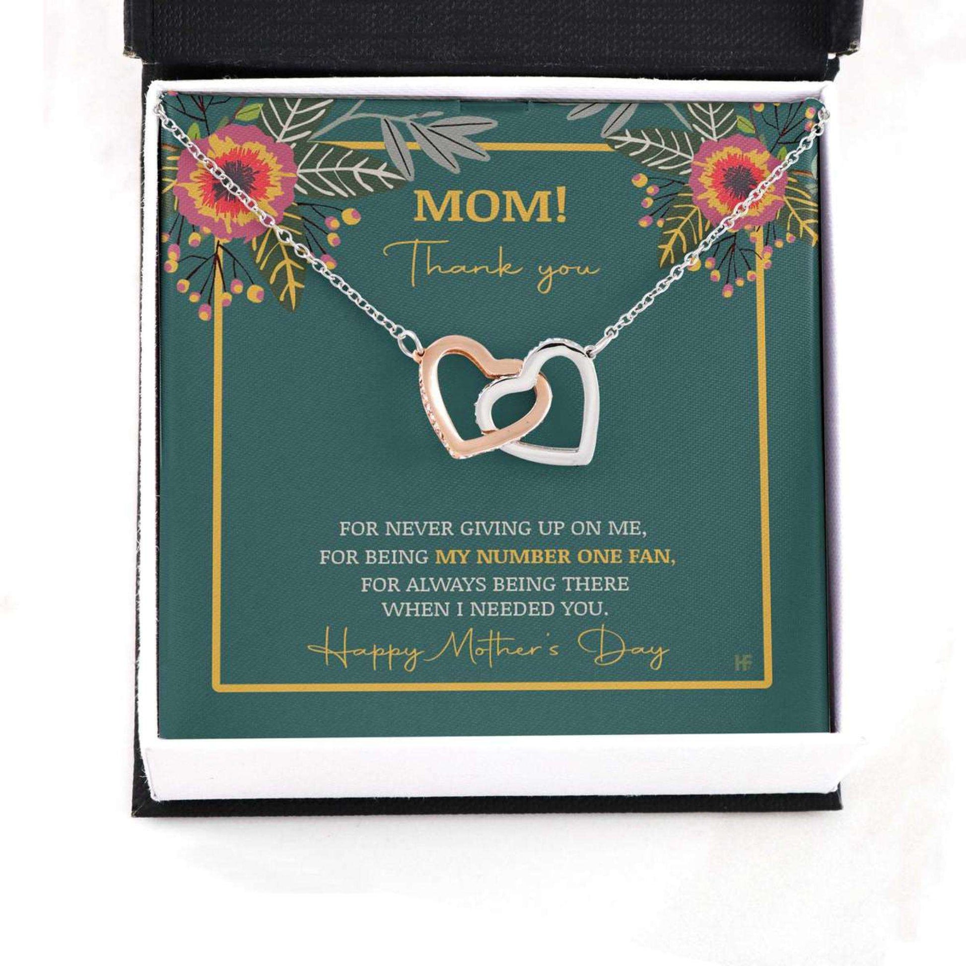 Mom Necklace, Gift For Your Mom On Mother’S Day With Floral Patterns Interlocking Hearts Necklaces Gifts for Mother (Mom) Rakva