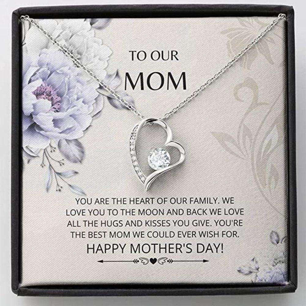 Mom Necklace Gift- Moon And Back Necklace, Son Gift To Mom, Gift For Wife, Stepmom Gifts for Mother (Mom) Rakva