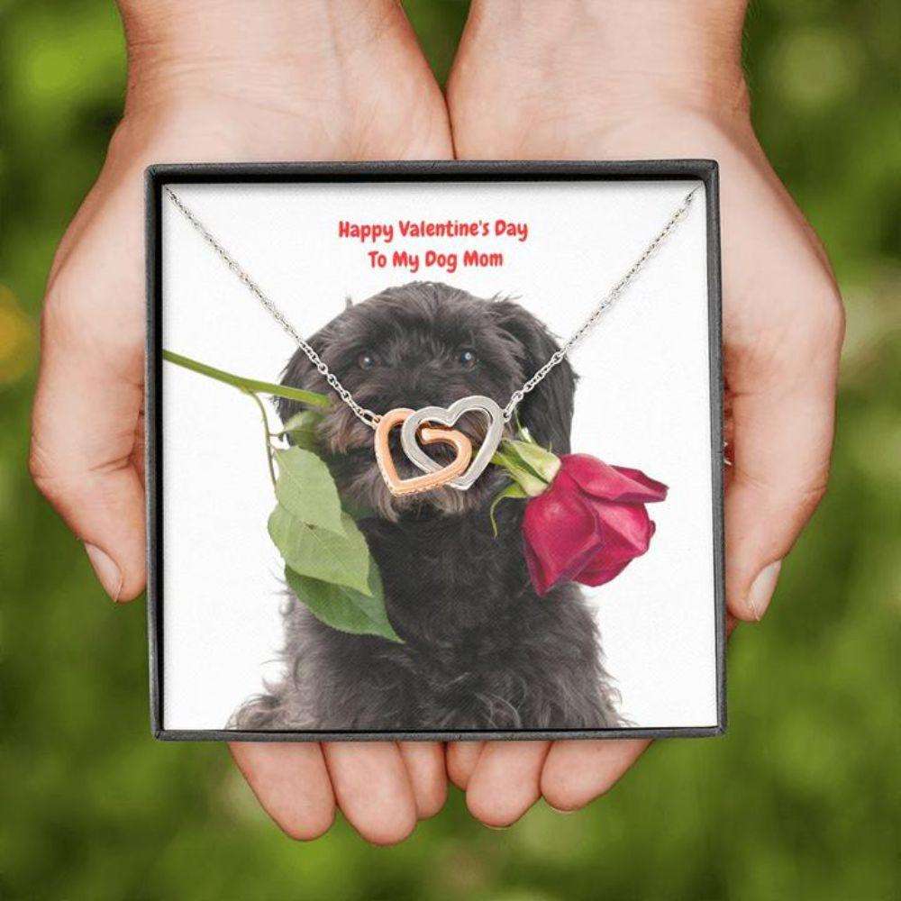 Mom Necklace, Gift Necklace Message Card “ Terrier Or Schnoodle To My Dog Mom Happy Valentine’S Day Gifts for Mother (Mom) Rakva