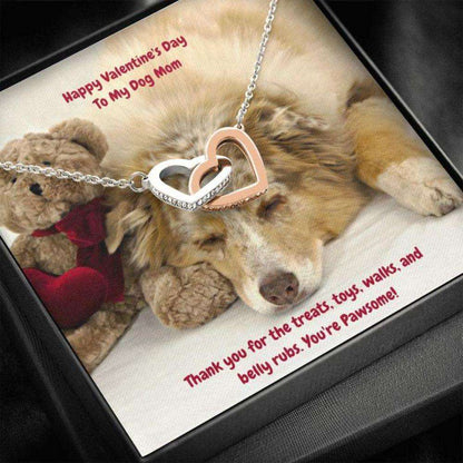 Mom Necklace, Gift Necklace Message Card “ To My Australian Shepherd Dog Mom Happy Valentine’S Day Gifts for Mother (Mom) Rakva