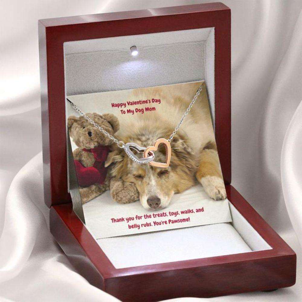 Mom Necklace, Gift Necklace Message Card “ To My Australian Shepherd Dog Mom Happy Valentine’S Day Gifts for Mother (Mom) Rakva