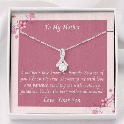 Mom Necklace, Gift Necklace Message Card To My Mother From Son “ A Mother’S Love Gifts for Mother (Mom) Rakva