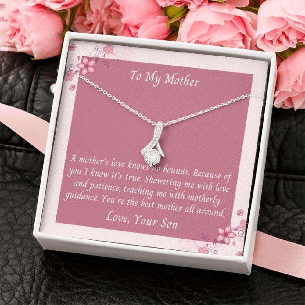 Mom Necklace, Gift Necklace Message Card To My Mother From Son “ A Mother’S Love Gifts for Mother (Mom) Rakva