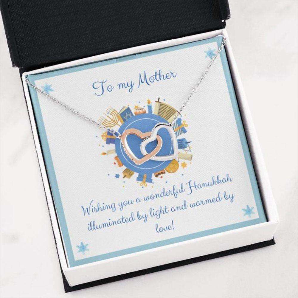 Mom Necklace, Gift Necklace With Message Card Happy Hanukkah To My Mom Gift Gifts for Mother (Mom) Rakva