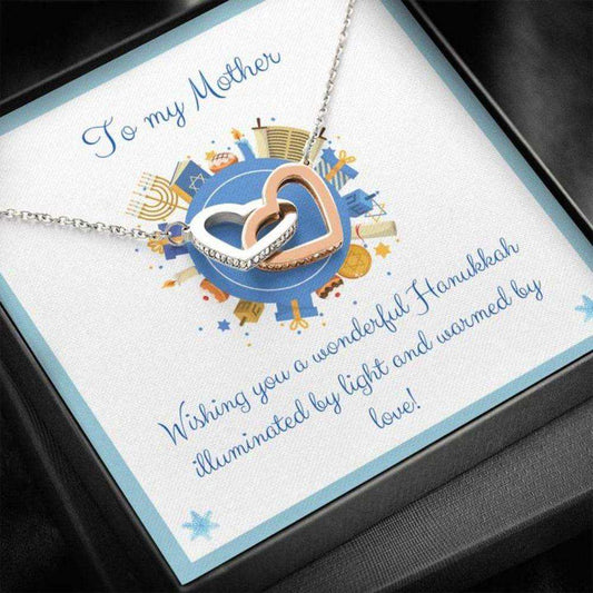 Mom Necklace, Gift Necklace With Message Card Happy Hanukkah To My Mom Gifts for Mother (Mom) Rakva