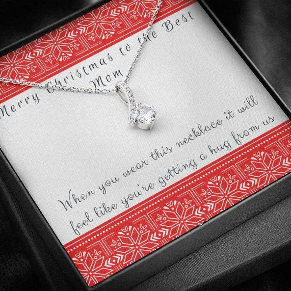 Mom Necklace, Gift Necklace With Message Card To Mom From Us Christmas Beauty Necklace Gifts for Mother (Mom) Rakva