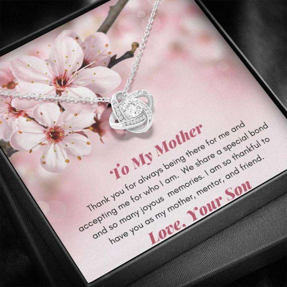 Mom Necklace “ Gift To Mom From Son “ To My Mother Thank You “ Gift Necklace Message Card Gifts for Mother (Mom) Rakva