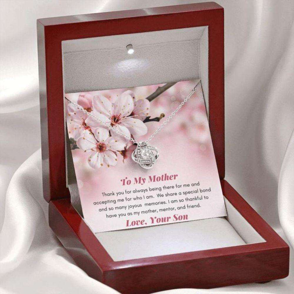 Mom Necklace “ Gift To Mom From Son “ To My Mother Thank You “ Gift Necklace Message Card Gifts for Mother (Mom) Rakva