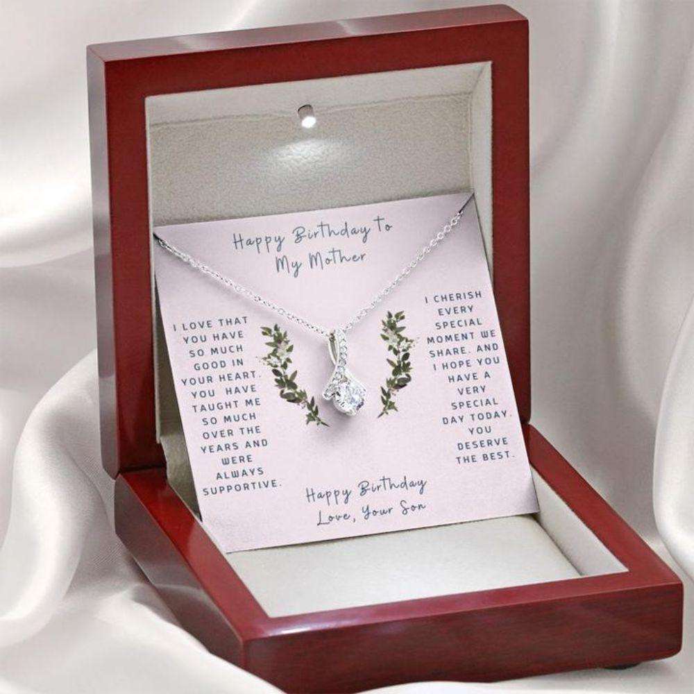 Mom Necklace, Gift To Mom “ Necklace For Mom “ Gift Necklace Message Card “ Birthday To My Mom “ Mother From Son Gifts for Mother (Mom) Rakva