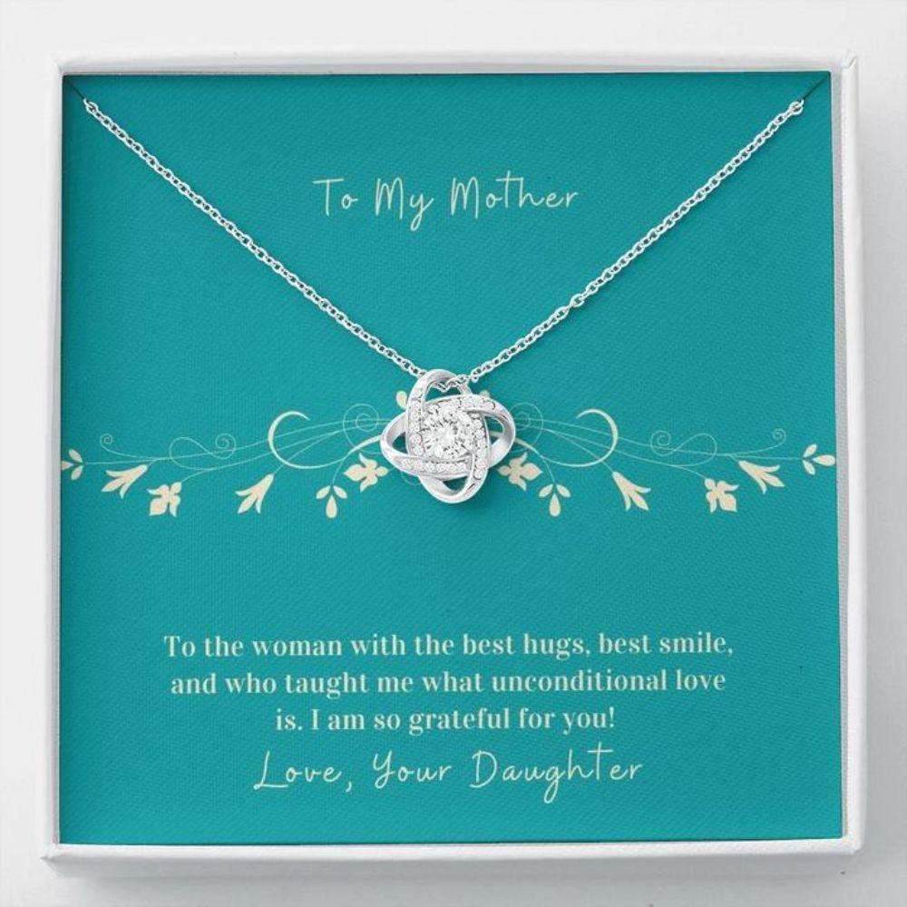 Mom Necklace, Gift To Mother From Daughter “ Hug “ Gift Necklace Message Card Gifts For Daughter Rakva