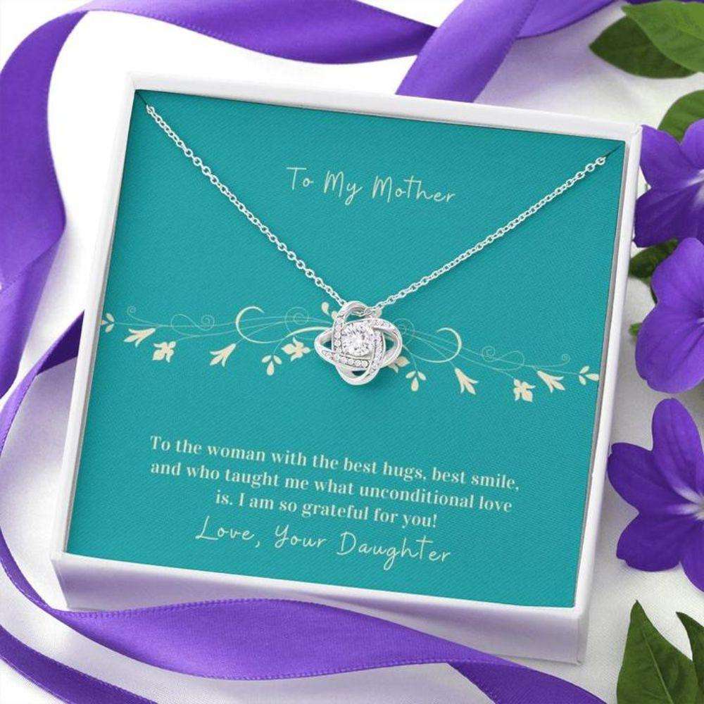 Mom Necklace, Gift To Mother From Daughter “ Hug “ Gift Necklace Message Card Gifts For Daughter Rakva