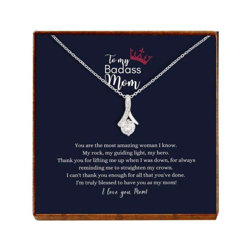 Mom Necklace, Gifts For Mom, To My Badass Mom From Daughter/ Son Gifts For Daughter Rakva