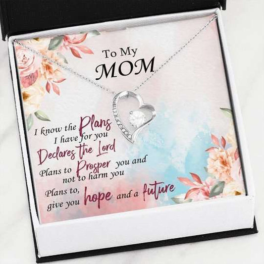 Mom Necklace, Give You Hope And A Future Forever Love Necklace For Mom Gifts for Mother (Mom) Rakva