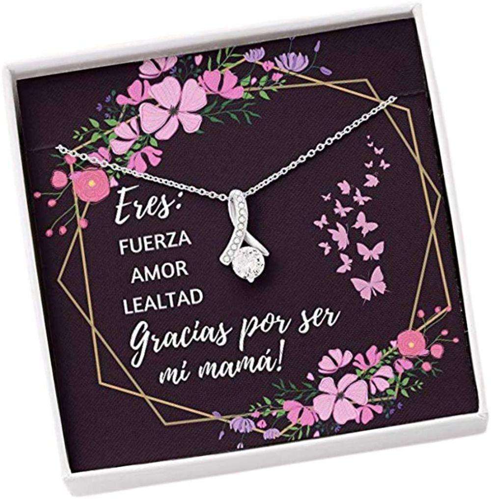 Mom Necklace, Gracias Por Ser Mi Mama Necklace Gift. Surprise Gift For Mom Mama Or Mother Gifts for Mother (Mom) Rakva