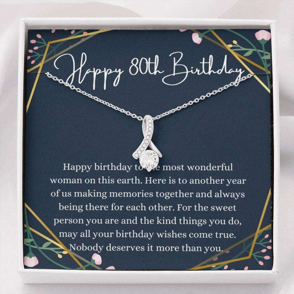 Mom Necklace, Grandmother Necklace, 80Th Birthday Necklace, 80Th Birthday Gift For Her, Eightieth Birthday Gift Gifts for Grandmother Rakva