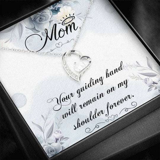 Mom Necklace, Grey Rose Gift For Mom Forever Love Necklace Thank For Your Guiding Gifts for Mother (Mom) Rakva