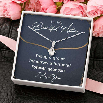 Mom Necklace, Groom Gift To Mother, Mother Of The Groom Gift From Son, Gift From Groom To Mom, Groom To Mother Of The Groom Gifts for Mother (Mom) Rakva