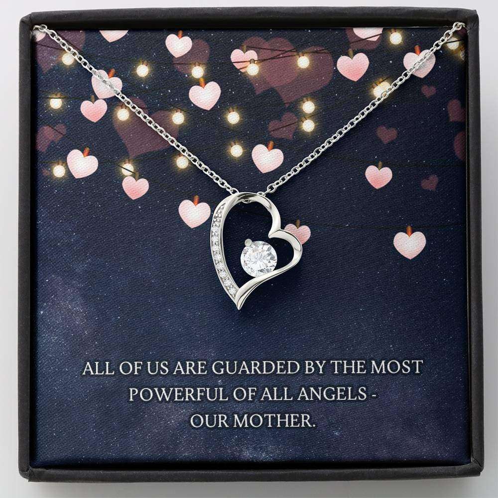 Mom Necklace, Guarded By Our Mother Forever Love Necklace Gifts for Mother (Mom) Rakva