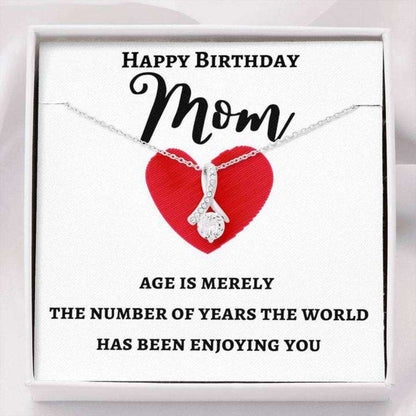 Mom Necklace, Happy Birthday Mom Alluring Beauty Necklace Message Card Gift Box Gifts for Mother (Mom) Rakva