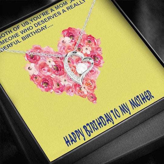 Mom Necklace, Happy Birthday To My Mother Forever Love Necklace For Mom Gifts for Mother (Mom) Rakva