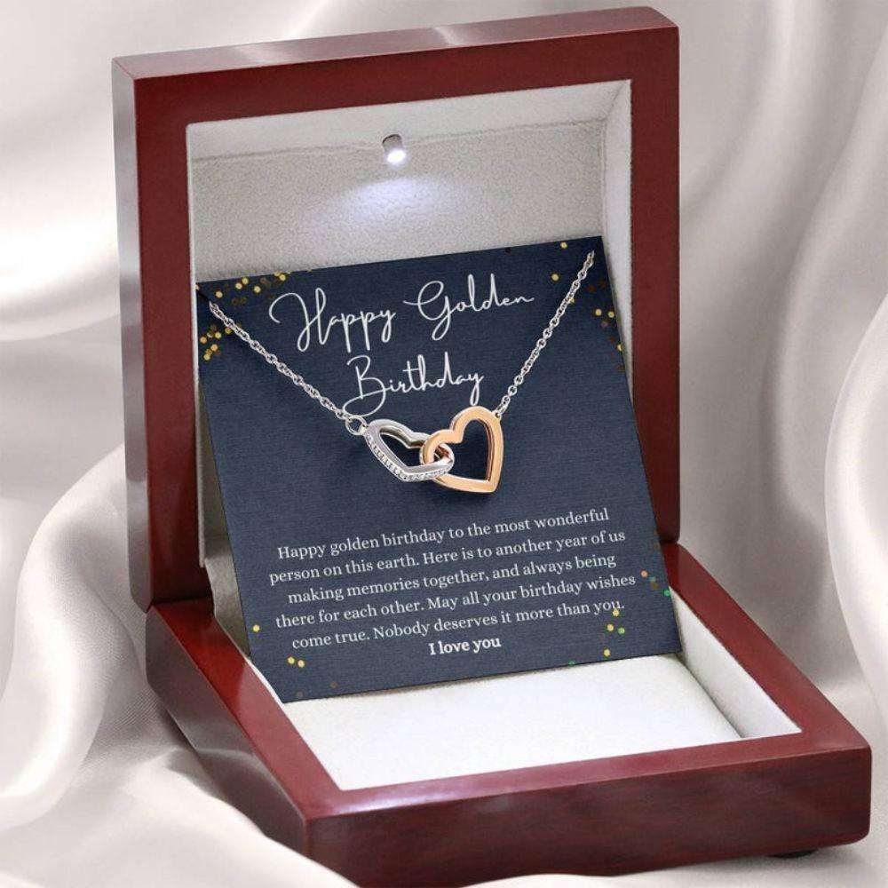 Mom Necklace, Happy Golden Birthday Gift Necklace, Golden Birthday, Special Gift For Karwa Chauth Rakva