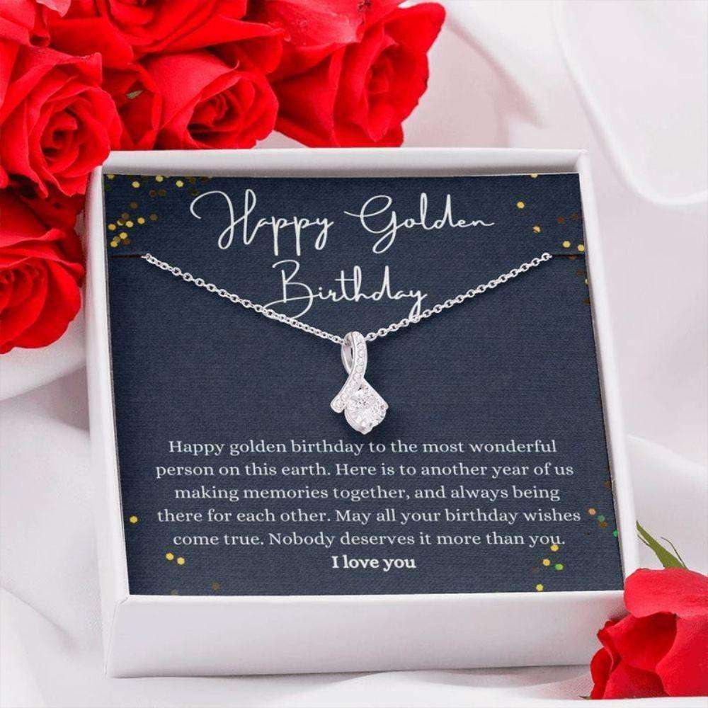 Mom Necklace, Happy Golden Birthday Necklace Gift, Golden Birthday, Special Gift For Golden For Karwa Chauth Rakva