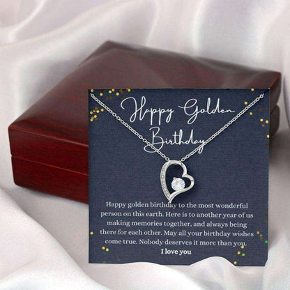 Mom Necklace, Happy Golden Birthday Necklace Gift, Golden Birthday, Special Gift For Golden For Karwa Chauth Rakva