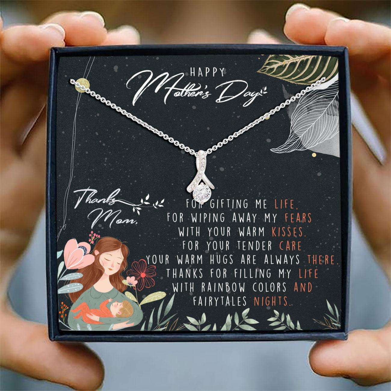 Mom Necklace, Happy Mother�S Day Necklace Card “ Alluring Beauty Necklace “ Jewelry For Mom, Mother Gifts Gifts for Mother (Mom) Rakva