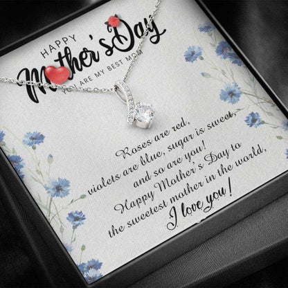 Mom Necklace, Happy Mother’S Day Necklace Gift, Alluring Beauty Necklace Gift For Mom, Lovely Message On Mothers Day Gifts for Mother (Mom) Rakva