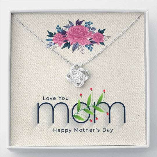 Mom Necklace, Happy Mother’S Day Necklace Gift For Mom Love Knot Necklace Gifts for Mother (Mom) Rakva