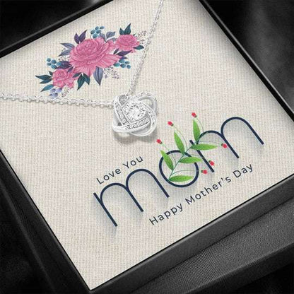 Mom Necklace, Happy Mother’S Day Necklace Gift For Mom Love Knot Necklace Gifts for Mother (Mom) Rakva