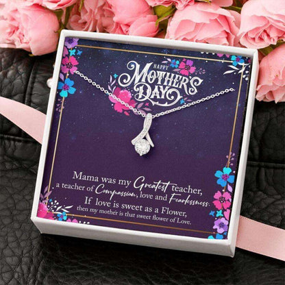 Mom Necklace, Happy Mother’S Day Necklace Gift For Mom, Mama Was My Greatest Teacher Gifts for Mother (Mom) Rakva