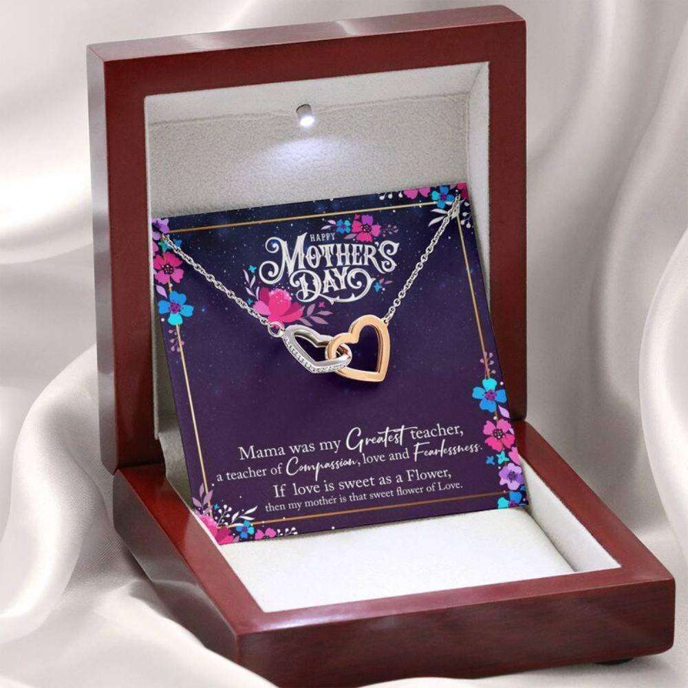 Mom Necklace, Happy Mother’S Day Necklace Gift For Mom, Mama Was My Greatest Teacher Gifts for Mother (Mom) Rakva