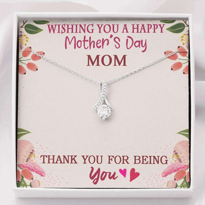 Mom Necklace, Happy Mother’S Day Necklace Gift For Mom “ Thank You Necklace Dughter's Day Rakva