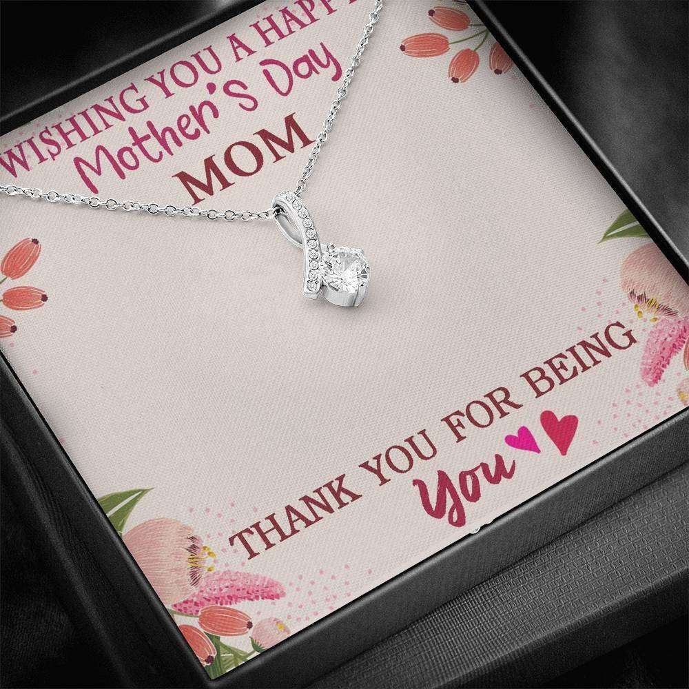 Mom Necklace, Happy Mother’S Day Necklace Gift For Mom “ Thank You Necklace Dughter's Day Rakva