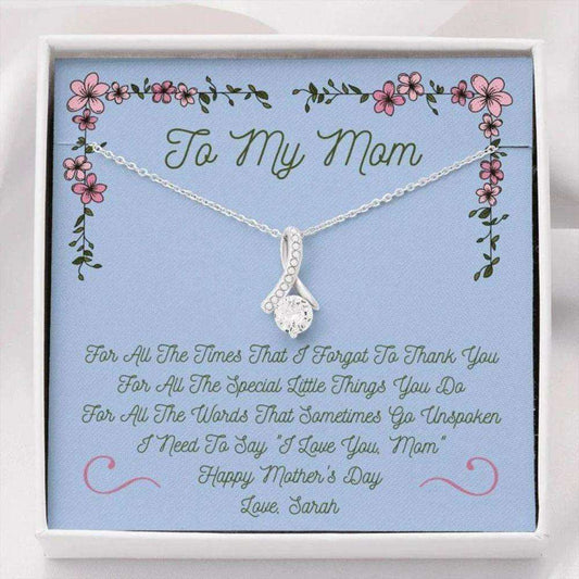 Mom Necklace, Happy Mother’S Day Necklace Gift, I Forgot To Thank You, Floral Alluring Beauty Necklace Gift For Mom Gifts for Mother (Mom) Rakva