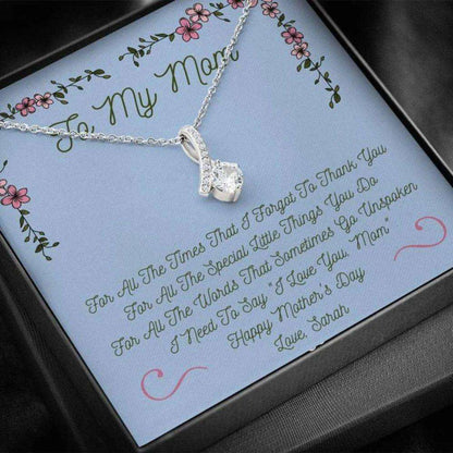 Mom Necklace, Happy Mother’S Day Necklace Gift, I Forgot To Thank You, Floral Alluring Beauty Necklace Gift For Mom Gifts for Mother (Mom) Rakva