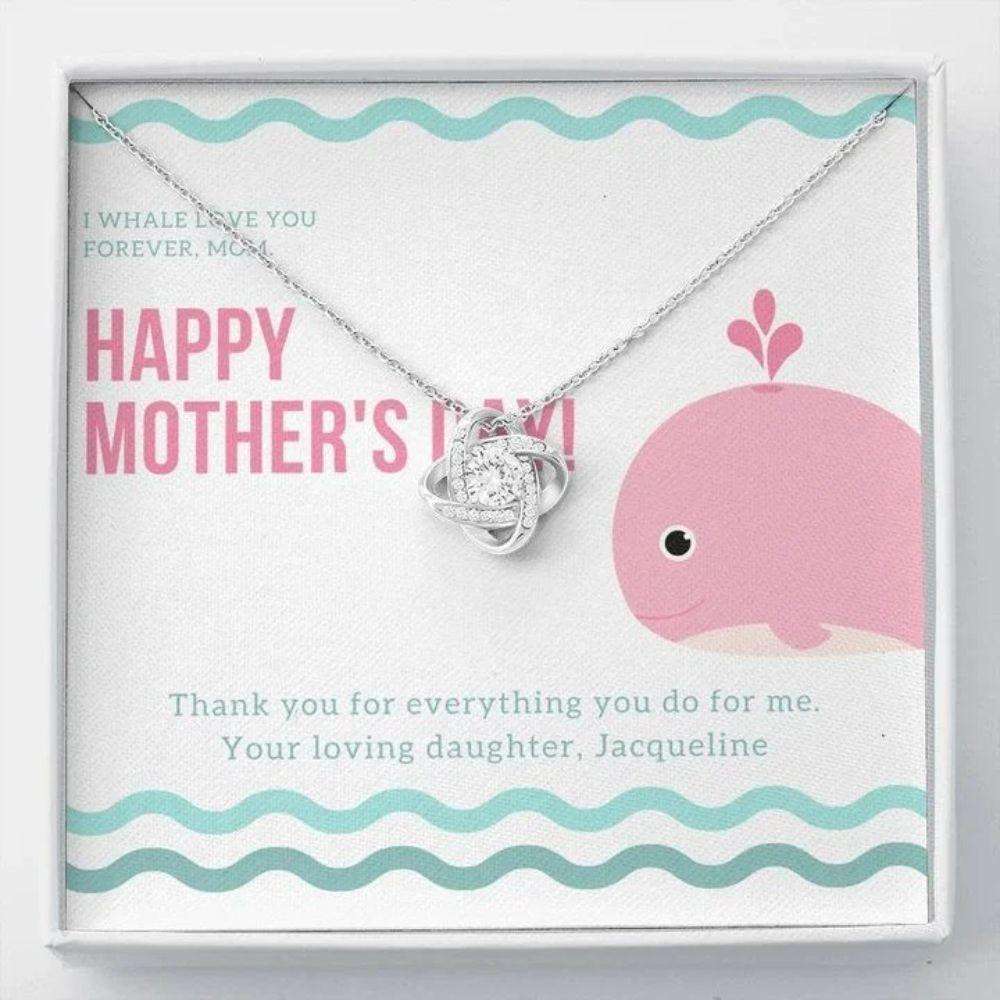 Mom Necklace, Happy Mother’S Day Necklace Gift, I Whale Love You Forever, Love Knot Necklace Gift For Mom Gifts for Mother (Mom) Rakva