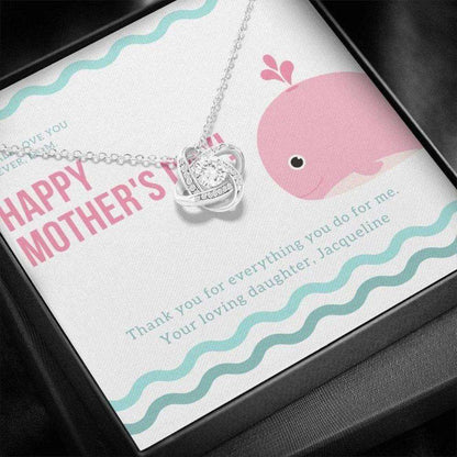 Mom Necklace, Happy Mother’S Day Necklace Gift, I Whale Love You Forever, Love Knot Necklace Gift For Mom Gifts for Mother (Mom) Rakva