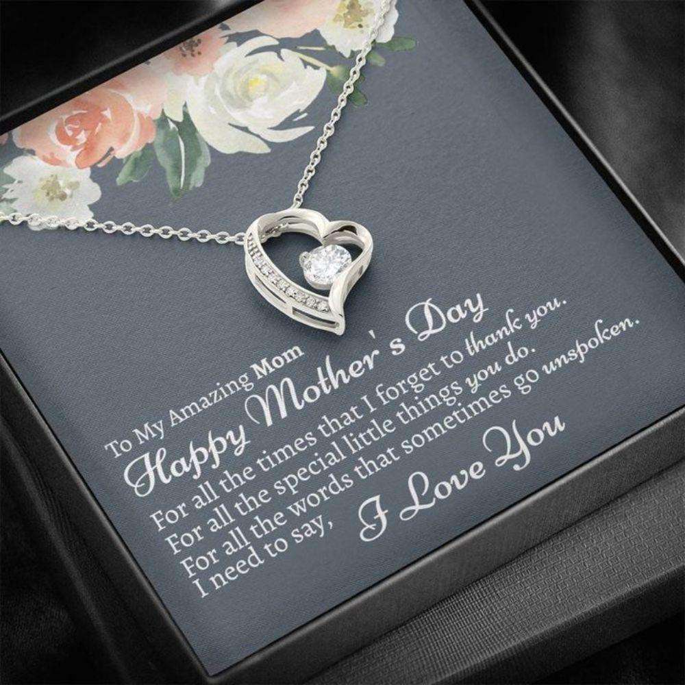 Mom Necklace, Happy Mother’S Day Necklace Gift, My Amazing Mom Necklace, Forever Love Necklace Gift For Her Gifts for Mother (Mom) Rakva