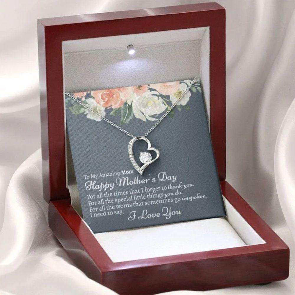 Mom Necklace, Happy Mother’S Day Necklace Gift, My Amazing Mom Necklace, Forever Love Necklace Gift For Her Gifts for Mother (Mom) Rakva