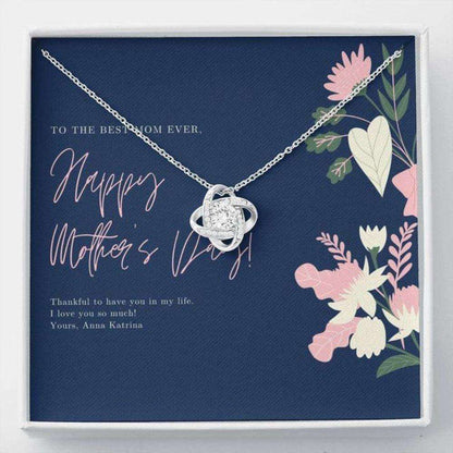 Mom Necklace, Happy Mother’S Day Necklace Gift, Thankful To Have You In My Life, Love Knot Necklace Gift For Mom Gifts for Mother (Mom) Rakva