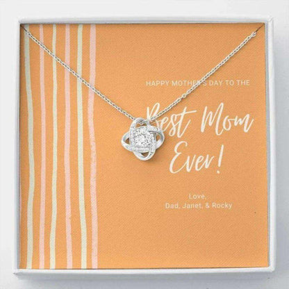 Mom Necklace, Happy Mother’S Day Necklace Gift, To The Best Mom Ever, Jewelry Gift For Her, Love Knot Necklace Gift For Mom Gifts for Mother (Mom) Rakva